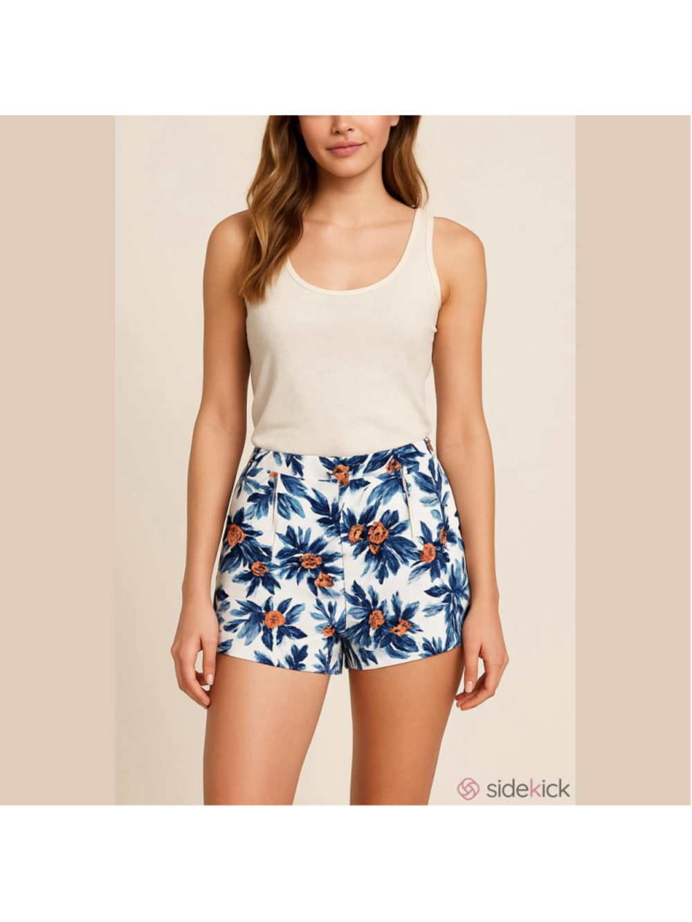 Sophie Rue Tropical Floral Dress Shorts Womens Size XL